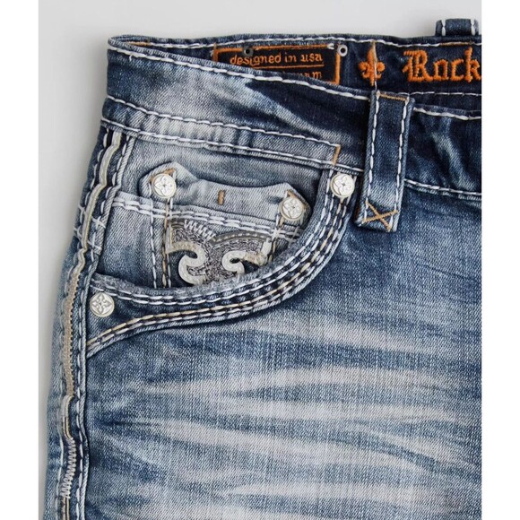 NWOT ROCK REVIVAL MEN'S SHORTS JEAN SHORTS 34 , 36,40  ASHER Stretch - Picture 4 of 14